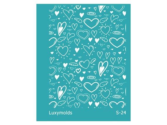 Silk screen stencil for polymer clay "Valentine's day" Luxymolds S-24
