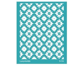 Silk screen stencil for polymer clay "Luxymolds" S-51 "Flowers"