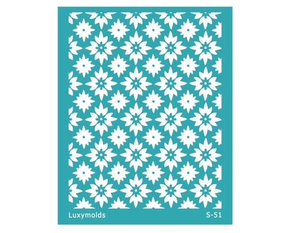 Silk screen stencil for polymer clay "Luxymolds" S-51 "Flowers"