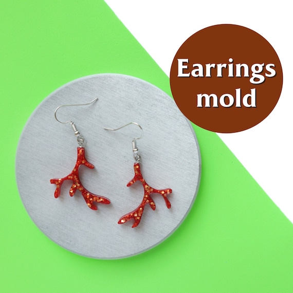 Silicone earrings mold Reindeer mould for resin and epoxy
