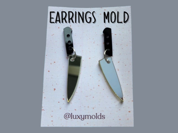 Silicone earrings mold / Silicone epoxy mold / Silicone earring moulds / Silicone UV resin molds / Knife earring silicone jewelry mold