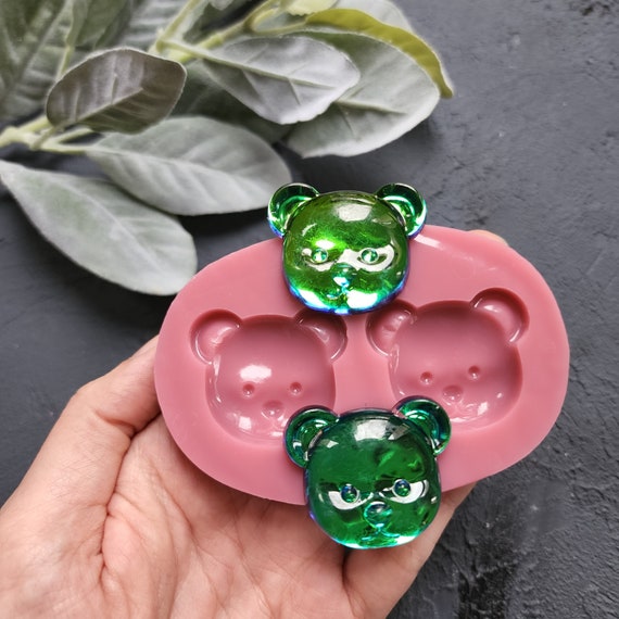Silicone earrings mold / Silicone epoxy mold / Silicone stud earring moulds / Silicone UV resin molds / Teddy bear jewelry mold/ Clay tool