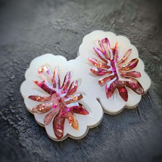 Silicone earrings mold Jewelry resin mold "Fern Leaf" Botanic design epoxy mold
