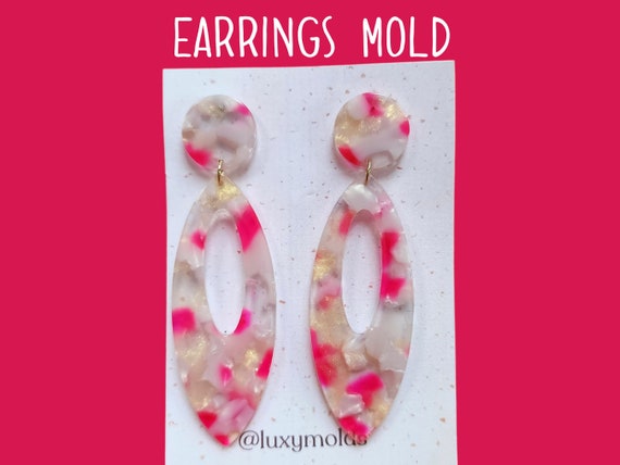 Silicone earrings mold / Silicone epoxy mold / Silicone UV resin molds / Geometry earrings silicone jewelry mold