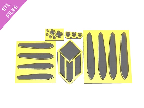 Digital STL files for 3D printing Clay cutters Earrings sharp version cutters Flower Leaf Mermaid cutters download files for resin machine