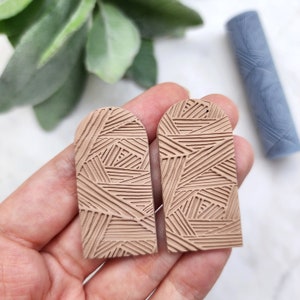 Polymer clay texture roller clay stamp 3D printed embossing "Geometry pattern"