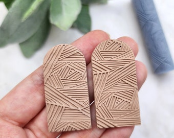 Polymer clay texture roller clay stamp 3D printed embossing "Geometry pattern"