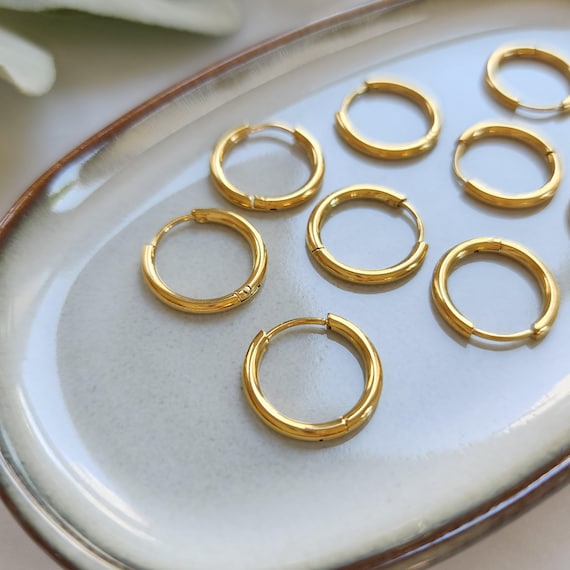 Gold plated Stainless steel earrings circle hooks earrings parts Jewelry DIY parts earring components findings