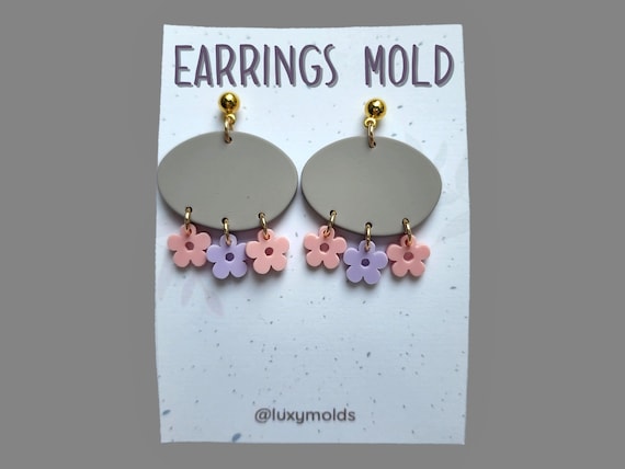 Silicone earrings mold / Silicone epoxy mold / Silicone earring moulds / Silicone UV resin molds / Silicone jewelry mold/Matte finished mold