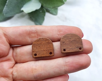 Wood Earring stud components Geometric studs Earrings findings DIY jewelry