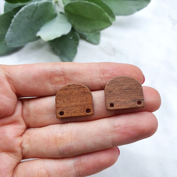 Wood Earring stud components Geometric studs Earrings findings DIY jewelry