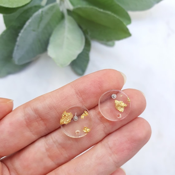 Resin Earring stud components Earrings findings DIY jewelry