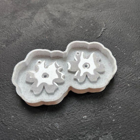 Glossy Earring Mold Blanks – Master Molds for Making Your Own Silicone Molds "Flower design"