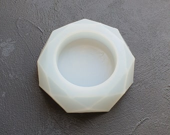 Diamant askfat silikonform blomkruka ljushållare harts epoxi jesmonitform 10 cm