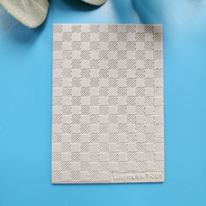 Fimo-Texturfliese, Texturmatte, Tonstempel, Polymerton-Texturschablonen, „Geometryc“-Design, Tontextur, Gummimatte T-381