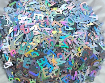 Chunky glitter "Letras holográficas" para artesanías de resina epoxi, para el diseño de uñas