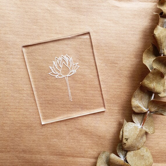 Embossing stamp for polymer clay Lotus Floral texture plate Flower debossing stamp Acrylic stamps