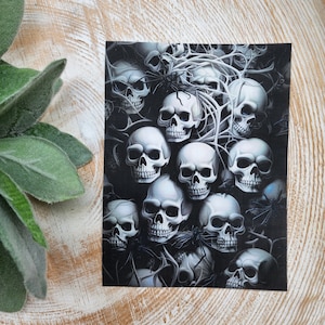Clay transfer paper / Image transfer paper for clay / Water soluble paper for polymer clay / Halloween Skull pattern transfer sheets