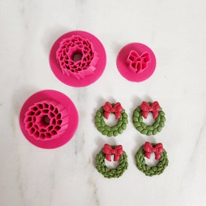 Christmas Wreath Clay cutters 3D earrings cutters