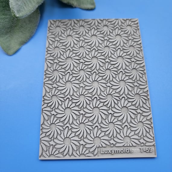 Polymer clay Texture tile Texture mat Clay stamp Polymer clay texture stencils "Flowers" T-59
