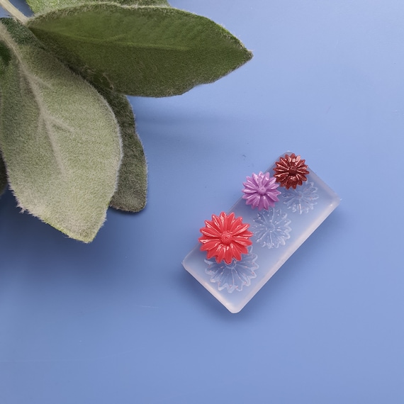 Silicone earrings mini mold "Flowers" for resin and epoxy