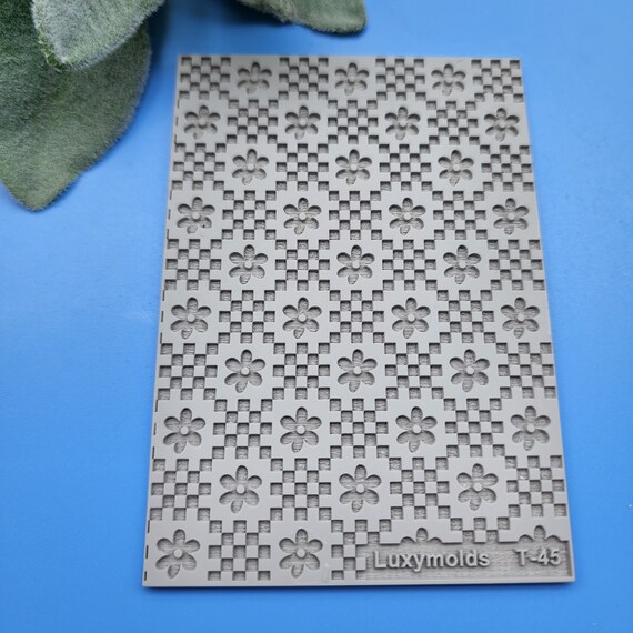 Polymer clay Texture tile Texture mat Clay stamp Polymer clay texture stencils "Flowers" T-45