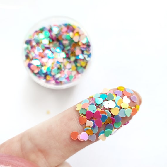 Sequins Heart Shape Hologram Chunky glitter for Resin Epoxy crafts 3 mm