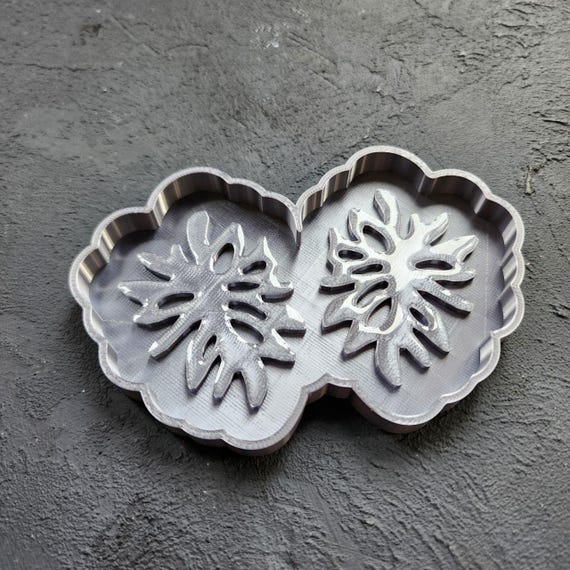 Glossy Earring Mold Blanks – Master Molds for Making Your Own Silicone Molds "Leaf Botanic design"