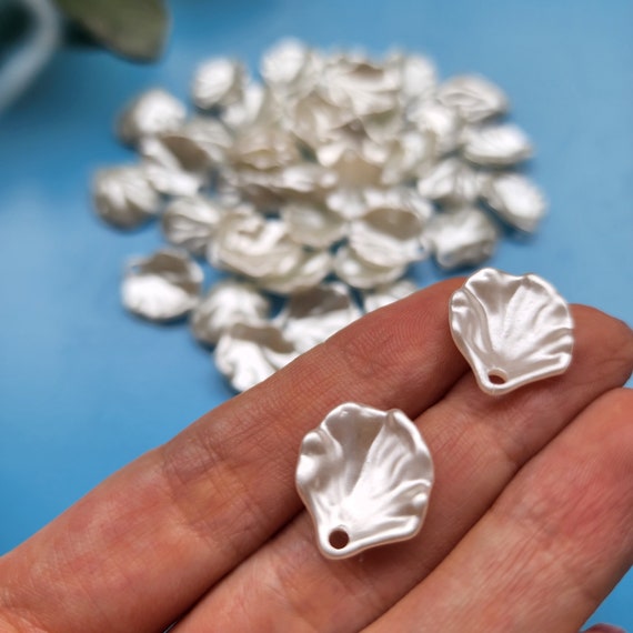 40 pcs Faux pearl petals charms Earrings components Earrings findings DIY jewelry