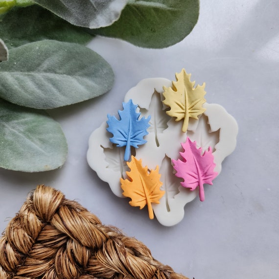 Polymer clay mold Silicone earrings mold "Leaves" Summer mold for resin and polymer clay Polymer clay tool Clay cutter Clay texture
