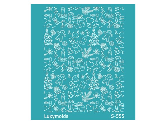Silk screen stencil for polymer clay "Luxymolds" "Christmas" S-555