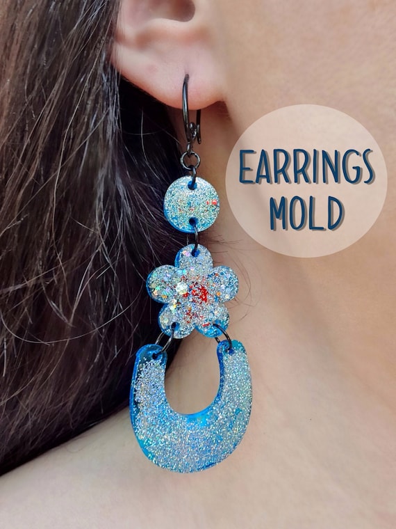 Silicone earring mold Jewelry Resin mould for resin and epoxy