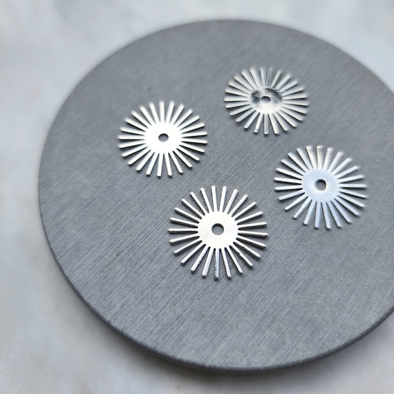 Silver charms Sun Earrings components Earrings findings DIY jewelry