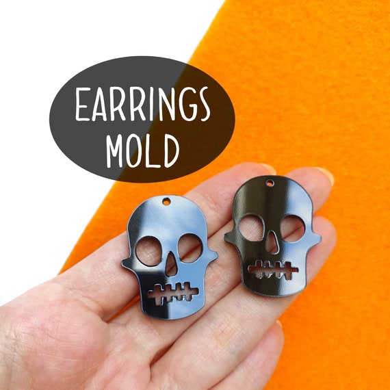Halloween Scull Silicone earrings mold for resin and epoxy