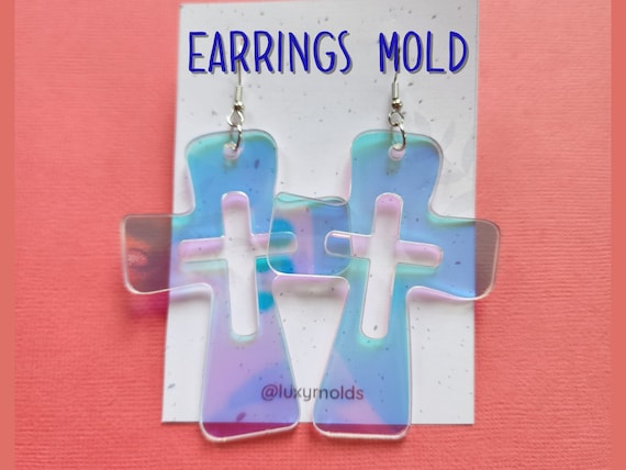 Silicone earrings mold / Silicone epoxy mold / Silicone UV resin molds / Halloween Cross earrings silicone jewelry mold