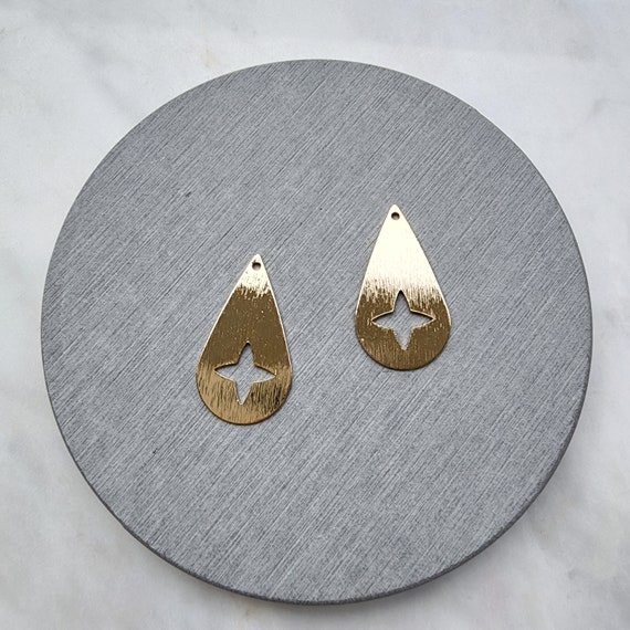 Gold plated charms Star drops Earrings components Earrings findings DIY jewelry