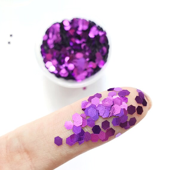 Violet Hexagon Chunky Glitter for Resin Epoxy Crafts 