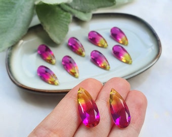 Raindrop Zircon charms pendants Crystal Ametrine connector Earring component findings DIY Rhinestone Jewelry supplies Earring Swarovski part