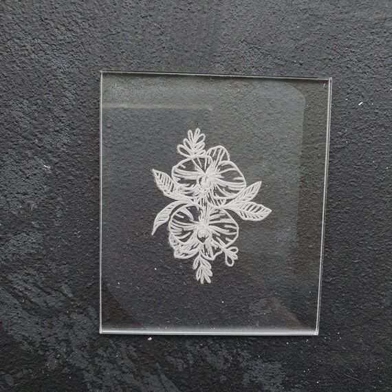 Embossing stamp for polymer clay "Orchid" Floral texture plate Flower debossing stamp Acrylic stamps