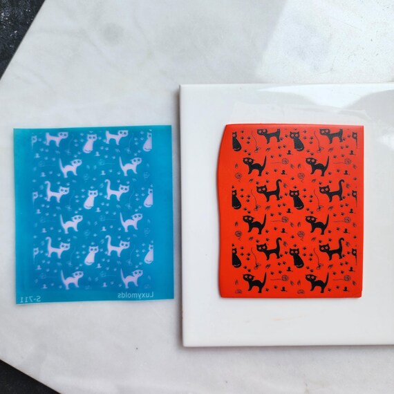 Silk screen stencil "Cat" for polymer clay "Luxymolds" S-711