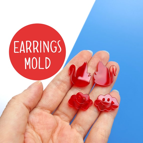 Silicone stud earrings mold Jewelry Resin mould for resin and epoxy Swan Cloud mold