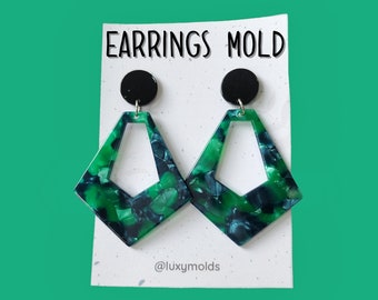 Geometry Earring Silicone Mold, Epoxy UV Resin Mold
