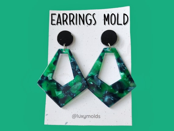 Silicone earrings mold / Silicone epoxy mold / Silicone earring moulds / Silicone UV resin molds / Geometry earring silicone jewelry mold