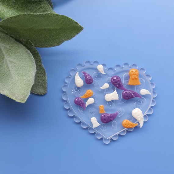 Silicone earrings mini mold "Halloween Ghost" for resin and epoxy