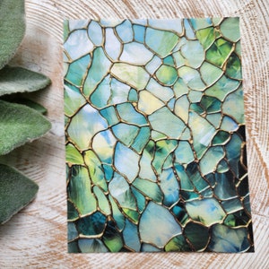 Carta trasferibile per argilla, carta trasferibile per immagini per argilla, carta solubile in acqua per argilla polimerica, fogli trasferibili con motivo a mosaico in vetro colorato
