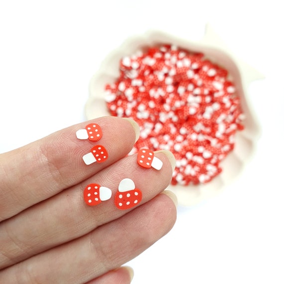 Mushrooms polymer clay shapes for Resin Epoxy crafts for nail design