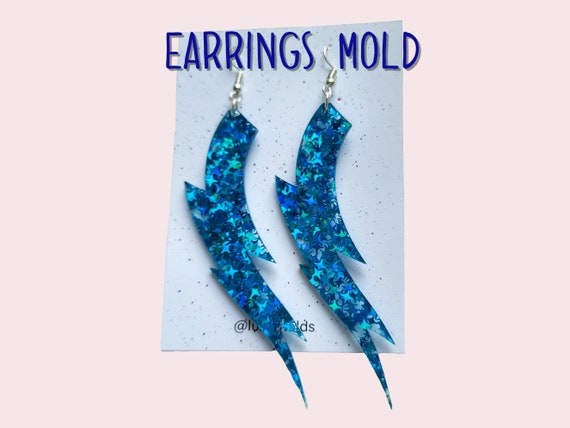 Silicone earrings mold / Silicone epoxy mold / Silicone earring moulds / Silicone UV resin molds / Lightning earring silicone jewelry mold