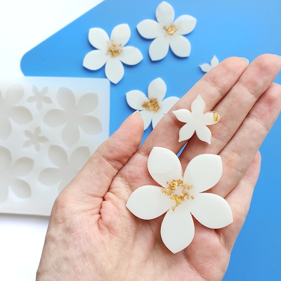 Silicone earrings mold Jewelry resin mold "Flowers"