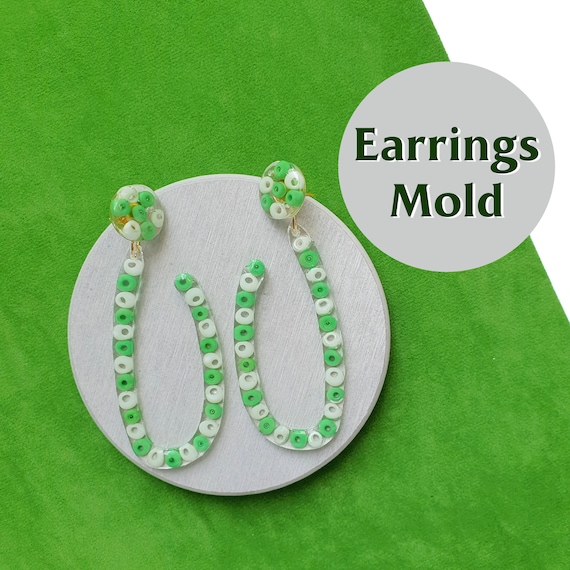 Silicone earrings mold for resin and epoxy 4 designs in 1 mold Geometry Jewelry mould