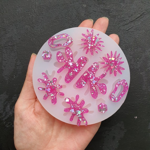 Silicone earrings mold Jewelry Resin mould for resin and epoxy 5 designs